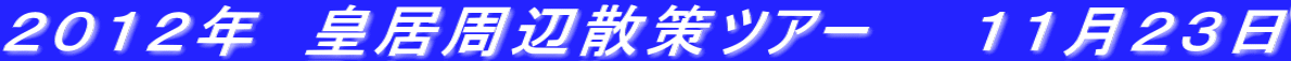 ２０１２年　皇居周辺散策ツアー　　１１月２３日